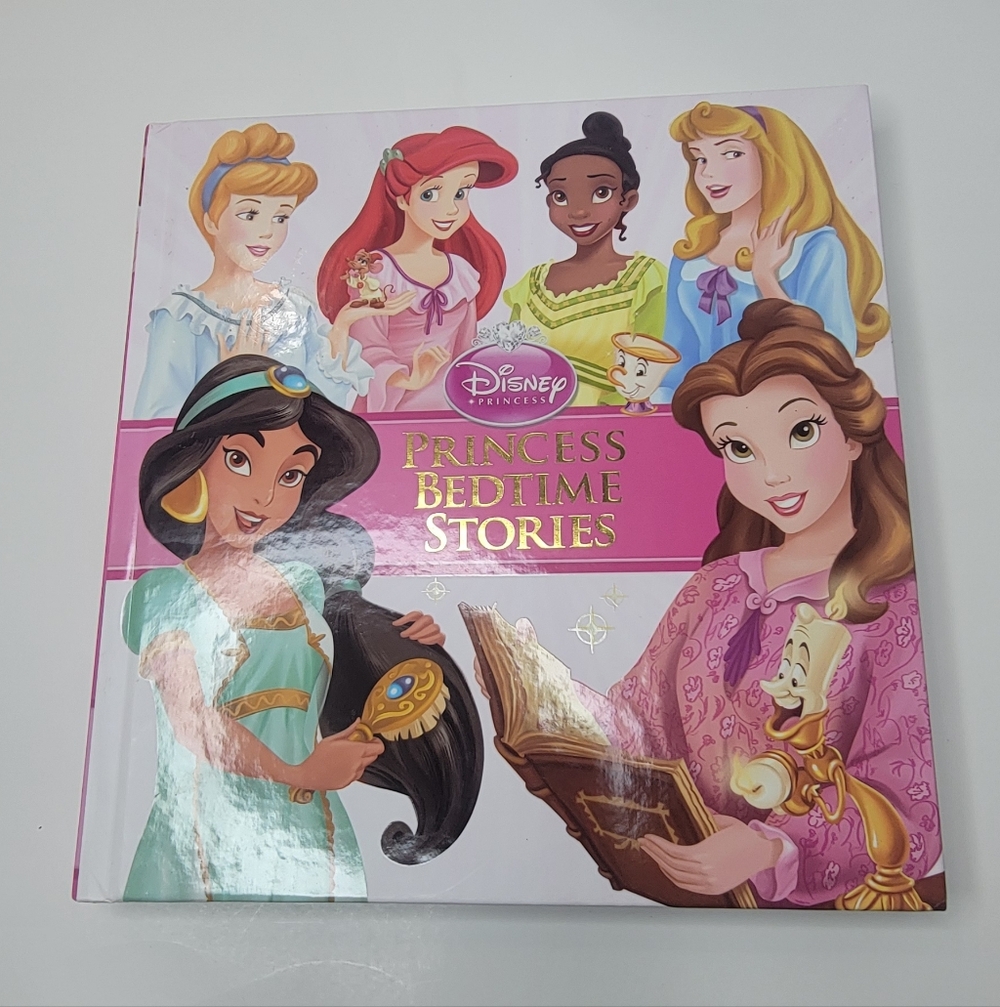 Disney Princess Bedtime Stories Book with Pink and Gold Accents